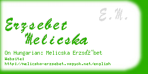 erzsebet melicska business card